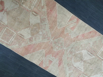 11.5 x 3.3  Muted Oushak Runner Rug Turkish Runner Rug Vintage Runner Rug Muted Hallway Runner Rug Kitchen Runner Rug Wool Runner