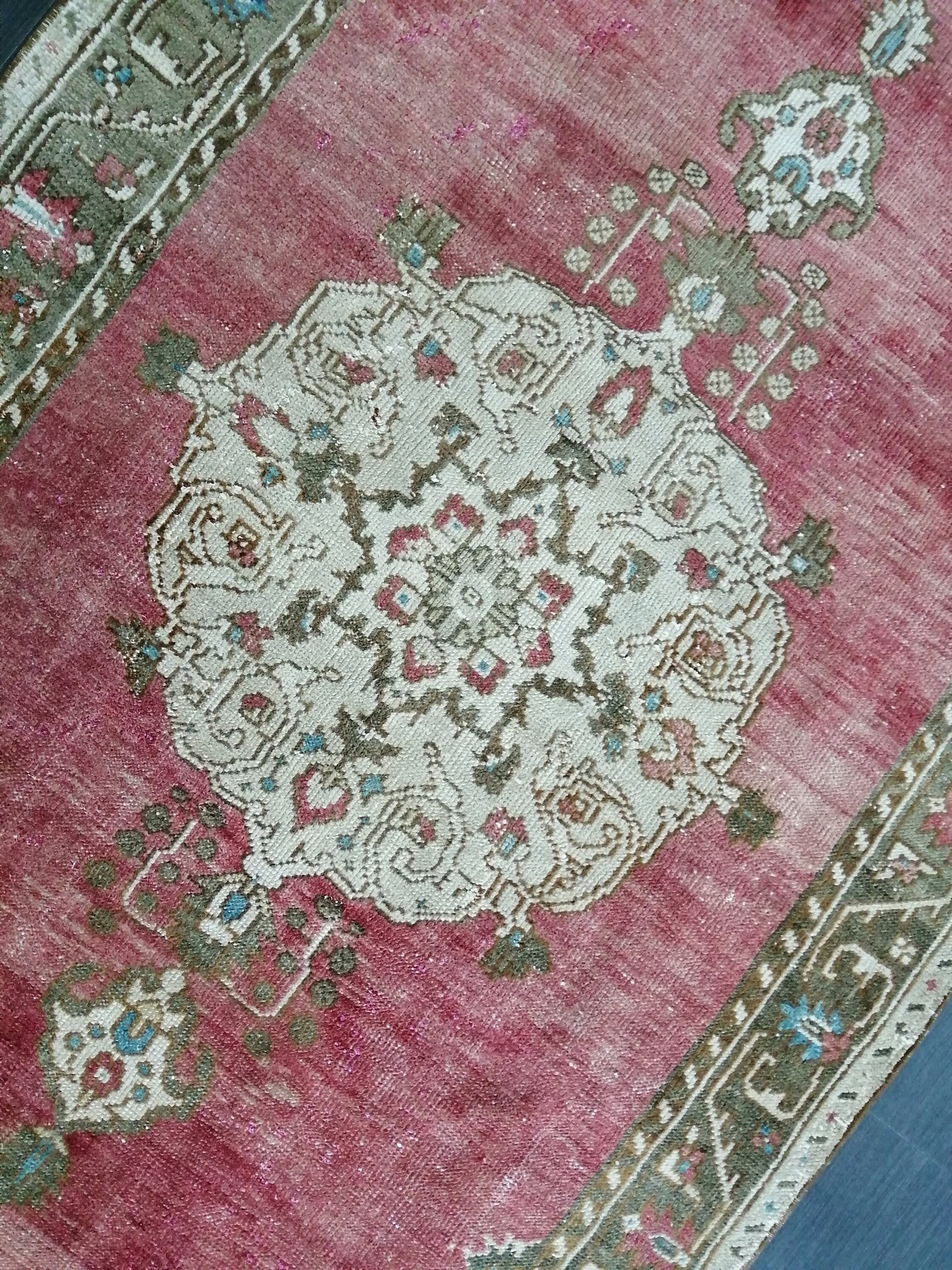 4.3 x 8.5 Vintage Oushak  Rug Muted  Vintage  Rug Wool Oushak Rug Hand Made Rugs Vintage Turkish Rug Living Room Rug