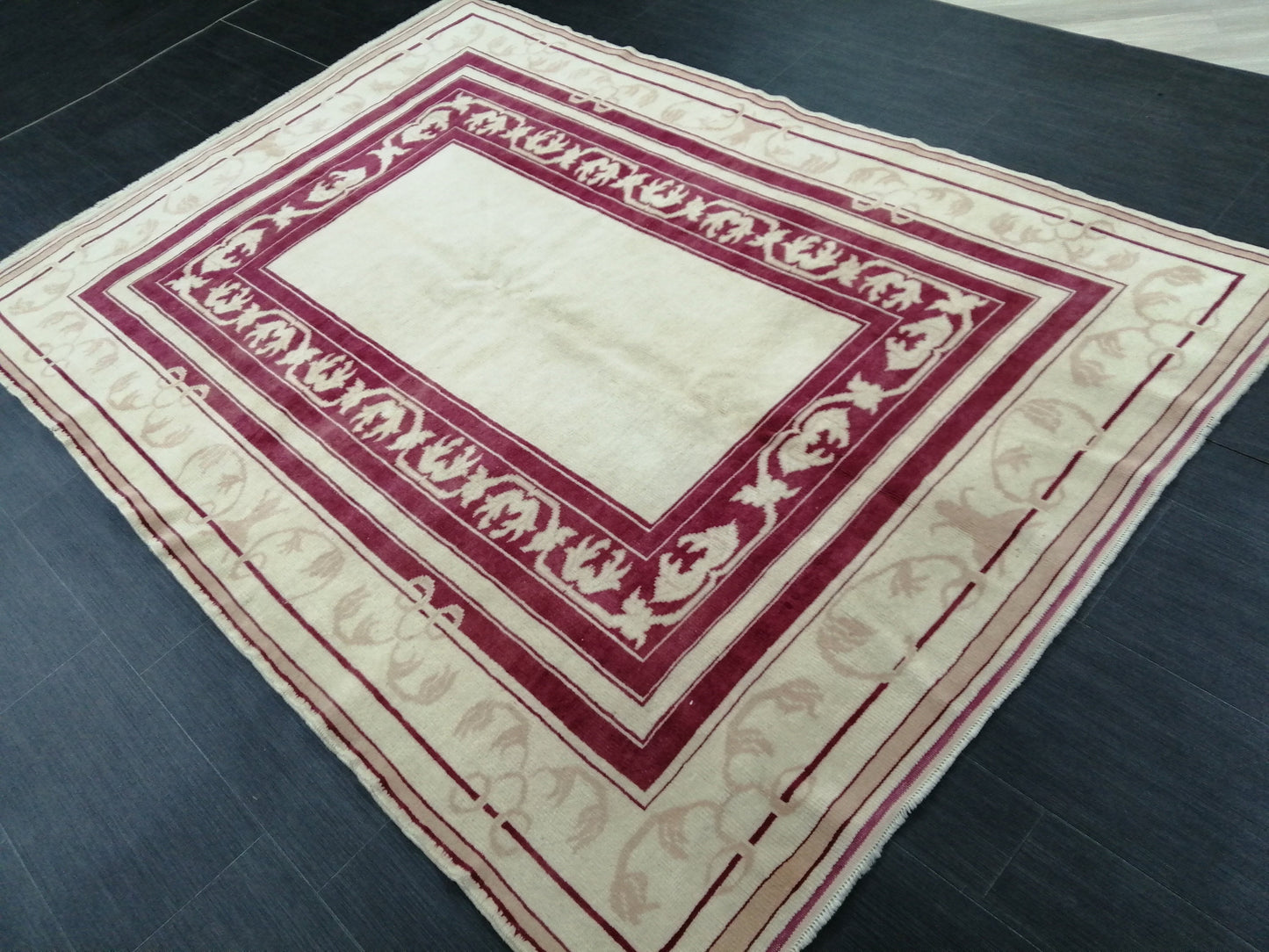 5,2 x 7.4 Burgundy Rug, Hand Made Rug, Oushak Rug, Rustic Rug, Bohemian Rug, Bordo Turkish Rug, Farmhouse Rug, Vintage Rug, Wool Vine rug