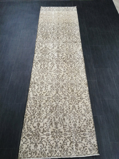 9.4 X 2.6 Oushak Runner Rug Turkish Runner Vintage Runner Rug Hallway Runner Rug Persian Kitchen Runner Rug Oriental Wool Runner Rug