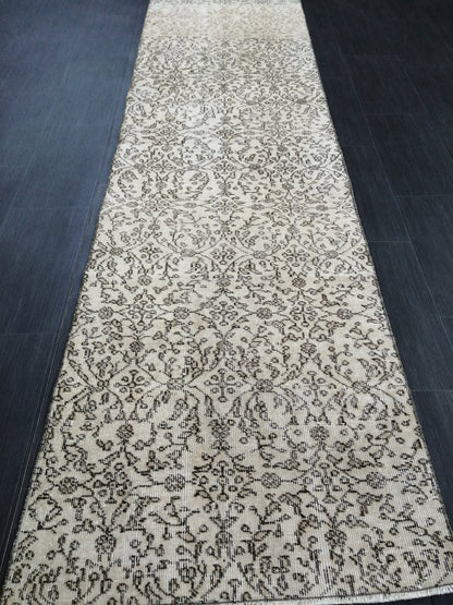 9.4 X 2.6 Oushak Runner Rug Turkish Runner Vintage Runner Rug Hallway Runner Rug Persian Kitchen Runner Rug Oriental Wool Runner Rug