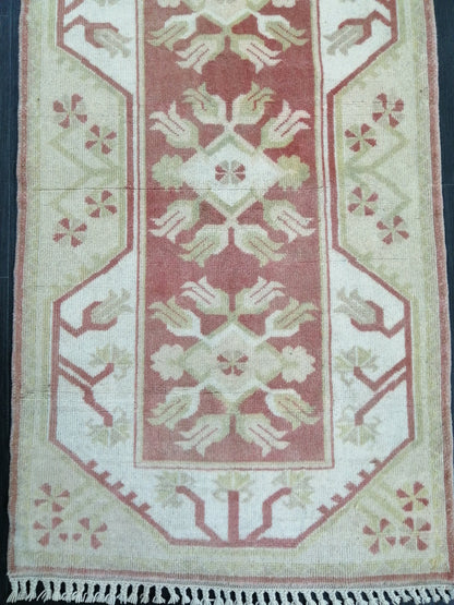 Muted Oushak Runner 2.5 x 9.5 Kitchen Runner Rug Wool Runner Rug Wool Oushak Rug Turkish Runner Rug Vintage Runner Rug Hallway Runner Rug