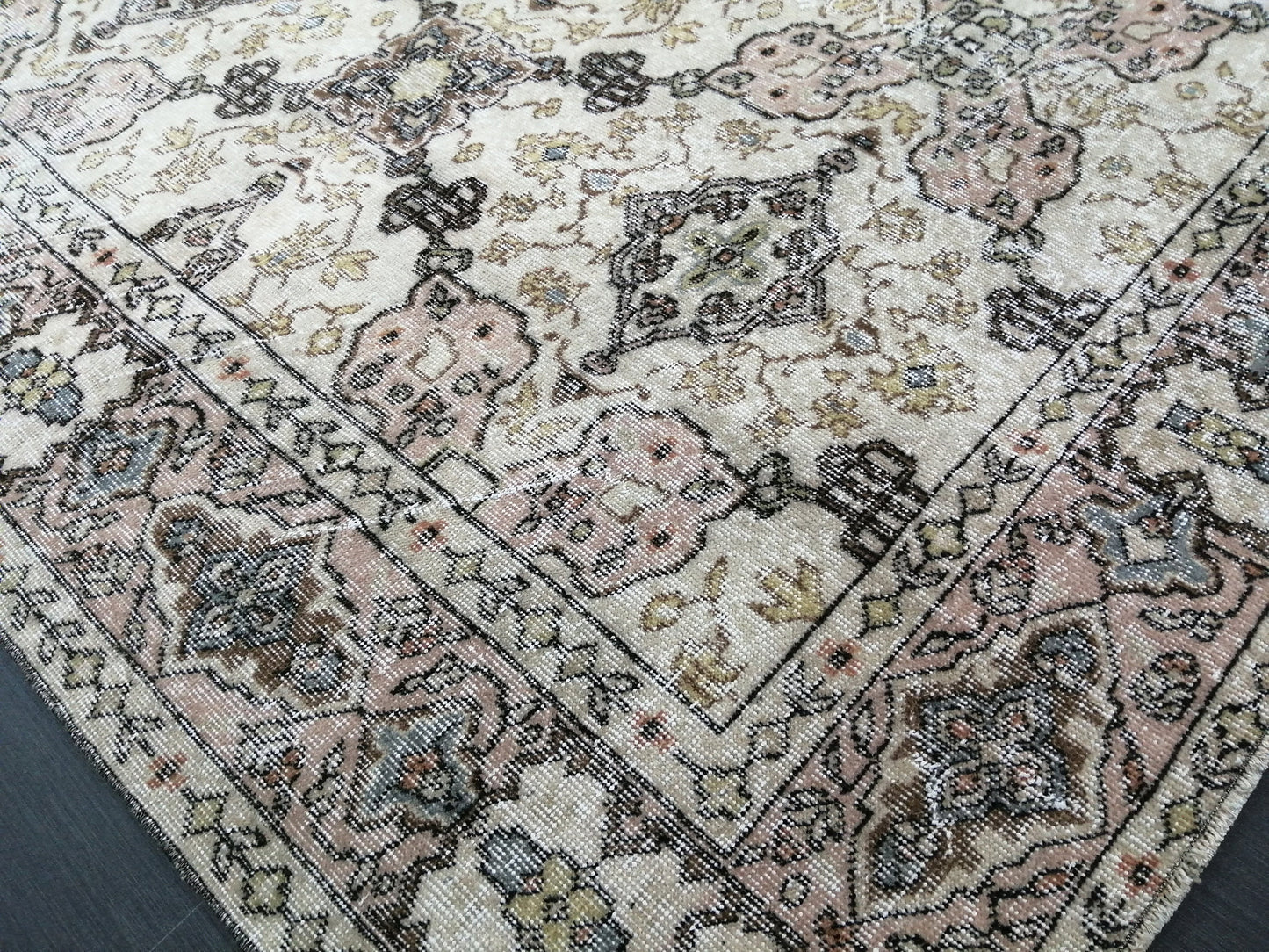 7 x 10.4 Vintage Rug TURKISH HAND MADE Rug Vintage Turkish Rug Oushak Rug  Traditional Rug, Turkish Rug, Vintage Oushak Rug, Wool Rug 7x10