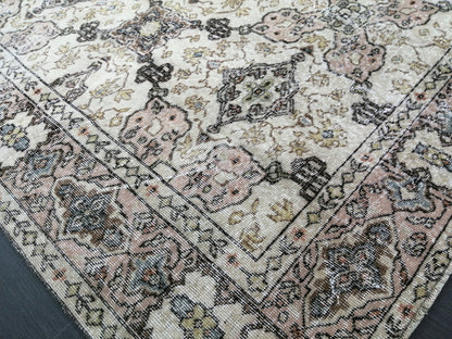 7 x 10.4 Vintage Rug TURKISH HAND MADE Rug Vintage Turkish Rug Oushak Rug  Traditional Rug, Turkish Rug, Vintage Oushak Rug, Wool Rug 7x10