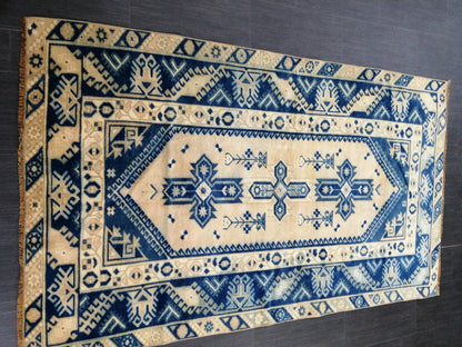 6.8 X 3.9 Rugs, Hand Made Rug, Oushak Rug, Rustic Rug,  BLUE Rug, Rug Runner, Turkish Rug, Farmhouse Rug, Vintage Rug, Wool rug