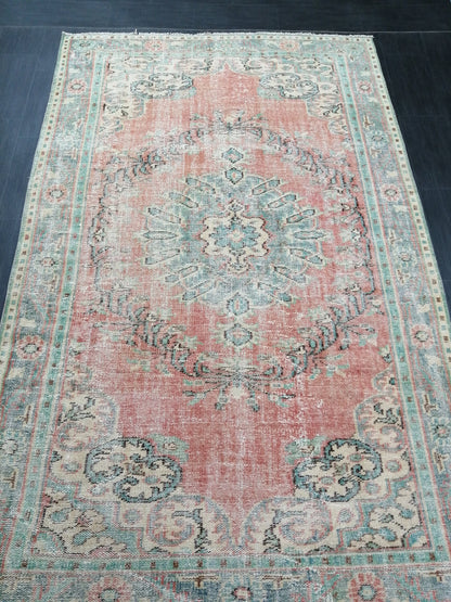 5.7 x 9.4 Rugs, Hand Made Rug, Oushak Rug, Rustic Rug, Bohemian Rug, Rug Runner, Turkish Rug, Farmhouse Rug, Vintage Rug, Wool rug
