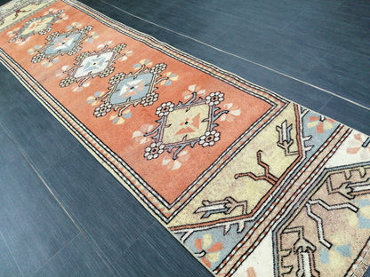 8.8 x 2  Vintage Runner Rug Hallway Runner Rug Kitchen Runner Rug Wool Runner Rug Wool Oushak Runner
