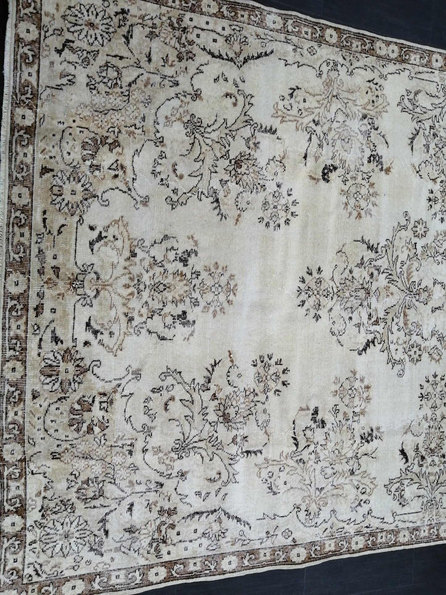 Neutral Rug 6.5 x 10.3 Hand Made Rug, Muted Oushak Rug, Rustic Rug, Boho Runner, Turkish Rug, Farmhouse Rug, Vintage Rug, Wool rug