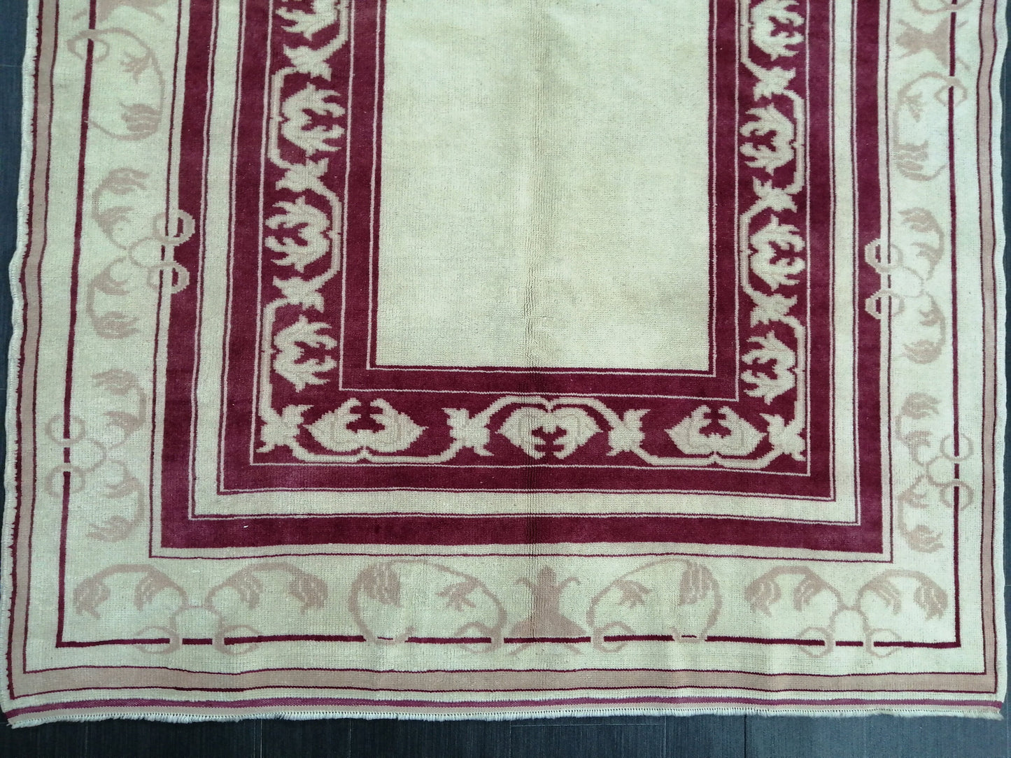 5,2 x 7.4 Burgundy Rug, Hand Made Rug, Oushak Rug, Rustic Rug, Bohemian Rug, Bordo Turkish Rug, Farmhouse Rug, Vintage Rug, Wool Vine rug