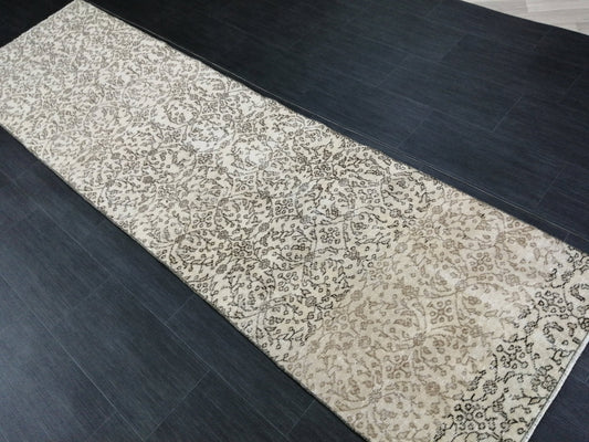 9.4 X 2.6 Oushak Runner Rug Turkish Runner Vintage Runner Rug Hallway Runner Rug Persian Kitchen Runner Rug Oriental Wool Runner Rug