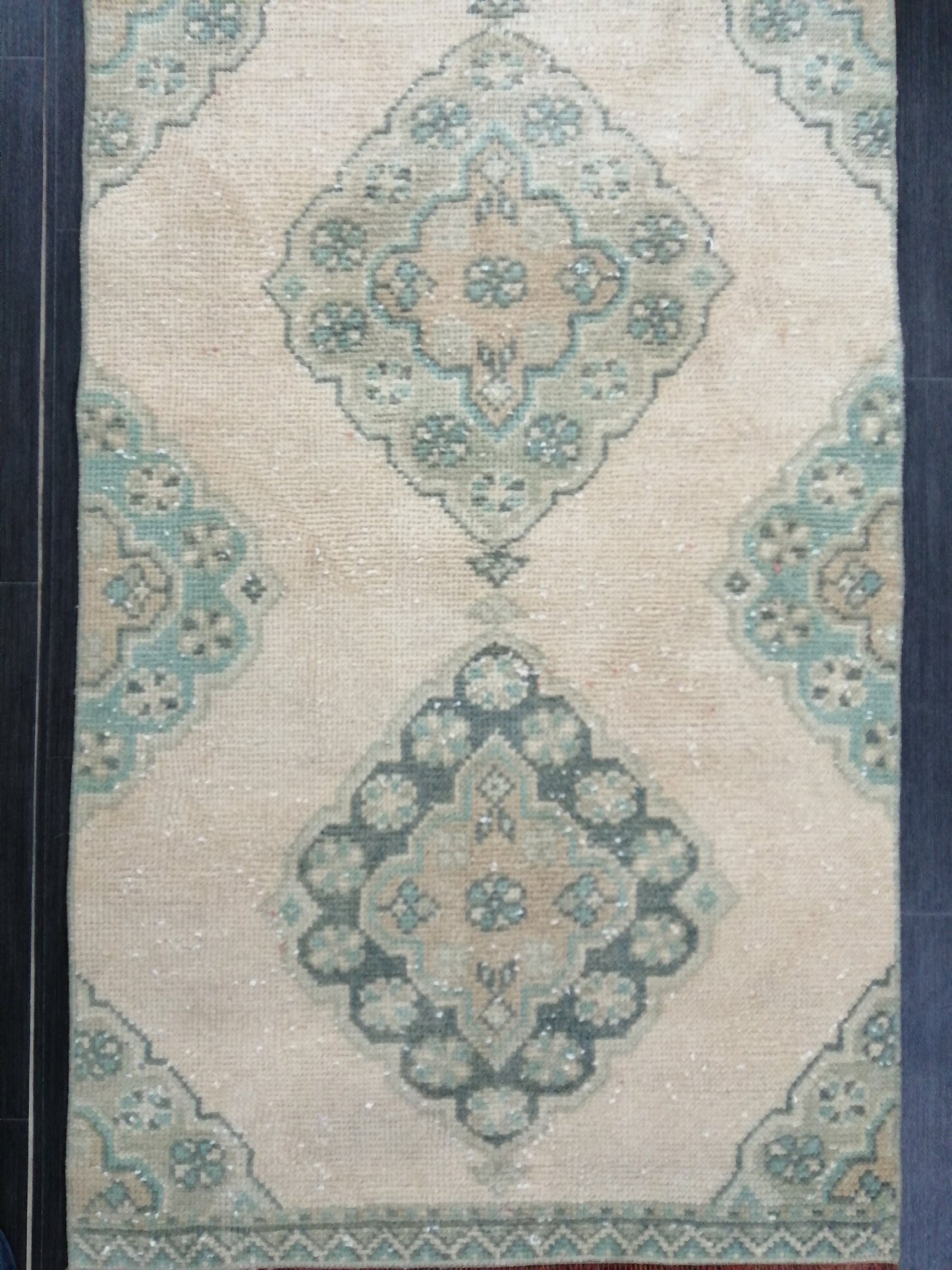 Muted Oushak Runner 10 x 2.5 Vintage Runner Rug Hallway Runner Rug Kitchen Runner Rug Wool Runner Rug Wool Oushak Rug