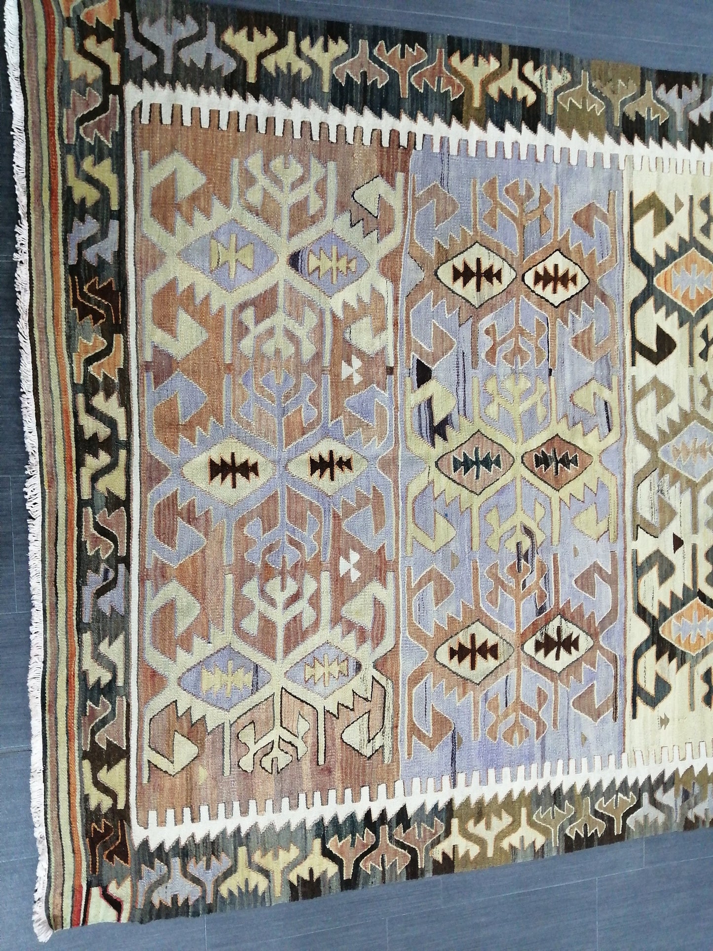 5.7 x 9.8 Rug Vintage Kilim Handmade Rug, Flatwoven Oushak Rug, Rustic Rug, Flat Weave Rug, Turkish Rug, Farmhouse Rug, Vintage Wool rug