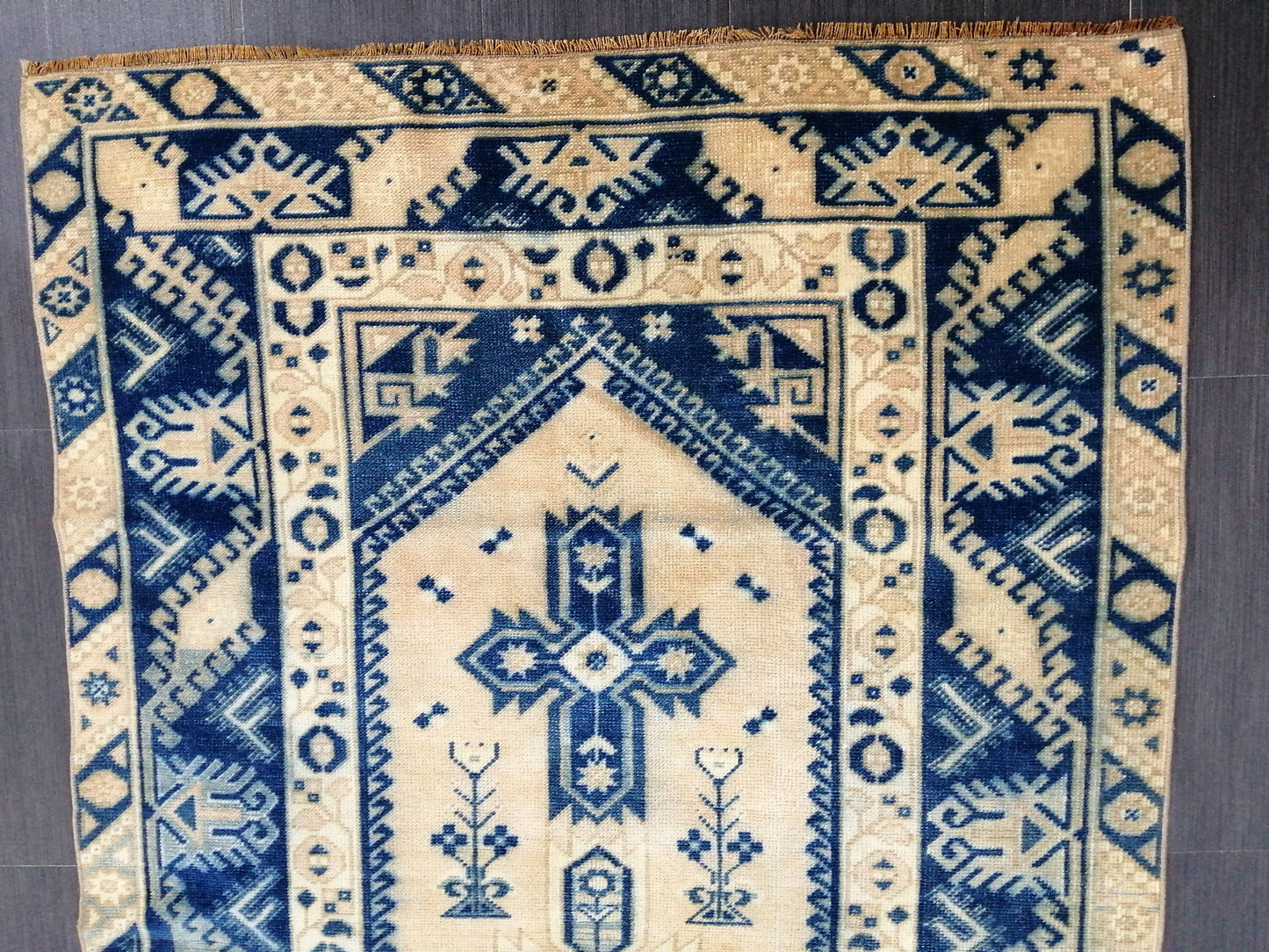 6.8 X 3.9 Rugs, Hand Made Rug, Oushak Rug, Rustic Rug,  BLUE Rug, Rug Runner, Turkish Rug, Farmhouse Rug, Vintage Rug, Wool rug