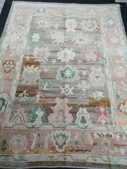 12 x 8.9 Vintage Muted  OUSHAK RUG, TURKISH Oushak Rug,  Wool Oushak Rug Hand Made Rugs, Vintage Oriental Rug