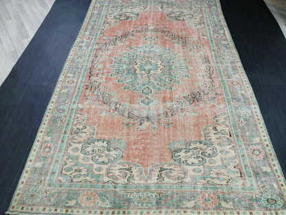 5.7 x 9.4 Rugs, Hand Made Rug, Oushak Rug, Rustic Rug, Bohemian Rug, Rug Runner, Turkish Rug, Farmhouse Rug, Vintage Rug, Wool rug