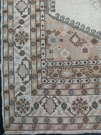 Neutral Rugs, 5.2 X 9 ft Vintage Rug Muted Oushak Rug, Rustic Rug, Turkish Rug, Farmhouse Rug, Wool rug