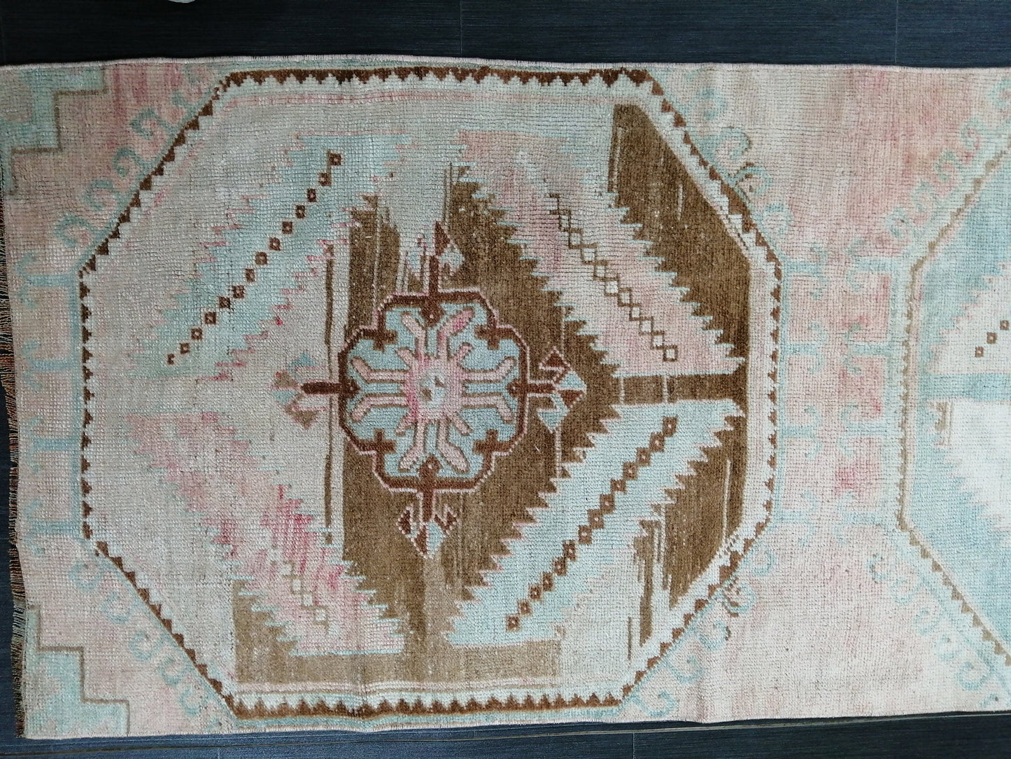 Muted Oushak Runner 10.4 x 2.5 Turkish Runner Rug Vintage Runner Rug Hallway Runner Rug Kitchen Runner Rug Wool Runner Rug Wool Oushak Rug