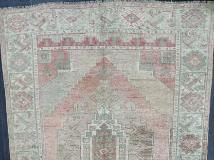 Muted Oushak Runner 4.8 x 10.5 Turkish Runner Rug Vintage Runner Rug Hallway Runner Rug Kitchen Runner Rug Wool Runner Rug Wool Oushak Rug
