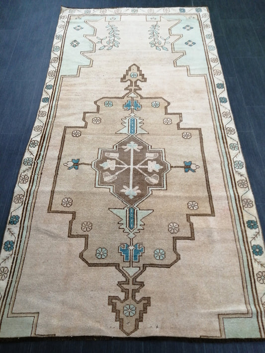 Oushak Runner Rug 4 x 8.2 ft Vintage Runner Rug Vintage Runner Rug Hallway Runner Rug Kitchen Runner Rug Wool Runner Rug Wool Oushak Rug