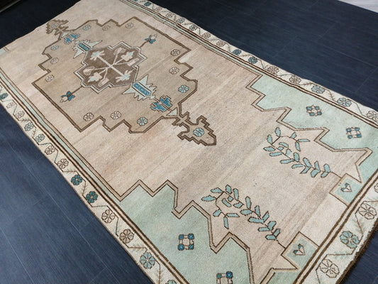 Oushak Runner Rug 4 x 8.2 ft Vintage Runner Rug Vintage Runner Rug Hallway Runner Rug Kitchen Runner Rug Wool Runner Rug Wool Oushak Rug