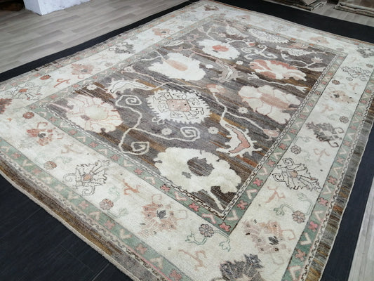 OUSHAK RUG, 12.4 x 8.7 Turkish Oushak Rug, Vintage Oushak Rug Wool Oushak Rug Hand Made Rugs, AUTHENTIC Oushak Rug