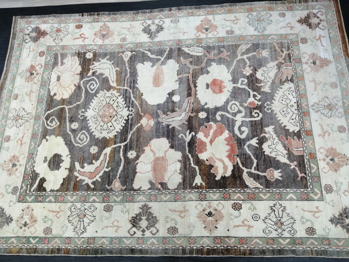 OUSHAK RUG, 12.4 x 8.7 Turkish Oushak Rug, Vintage Oushak Rug Wool Oushak Rug Hand Made Rugs, AUTHENTIC Oushak Rug