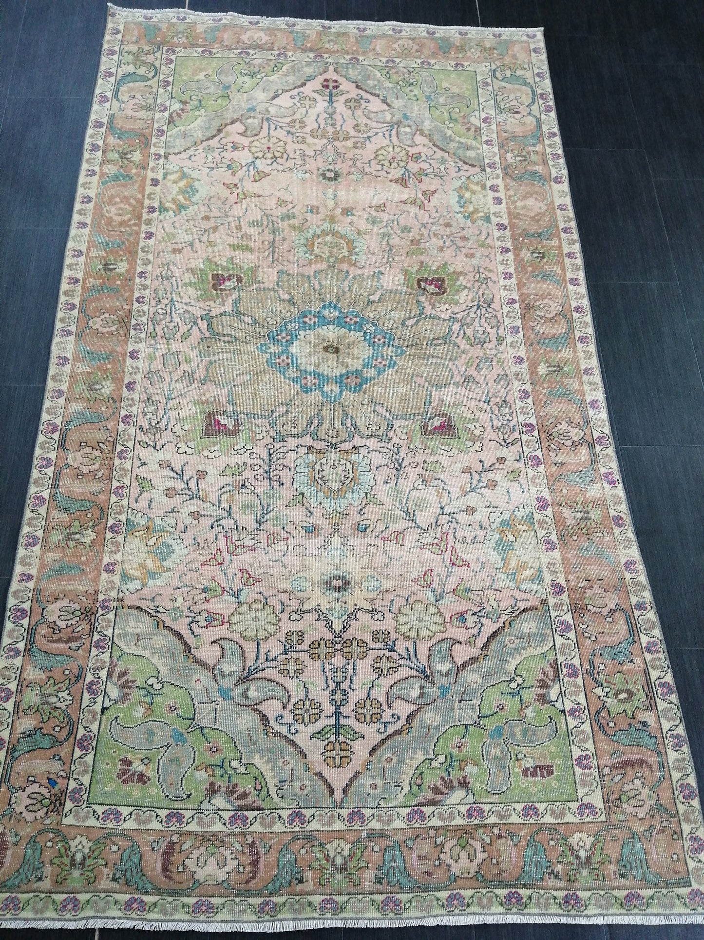 Muted Persian Rugs, 8.2 x 4.6 Wool Rug, Oushak Rug, Rustic Rug, Bohemian Rug, Farmhouse Rug, Vintage  Persian Rug