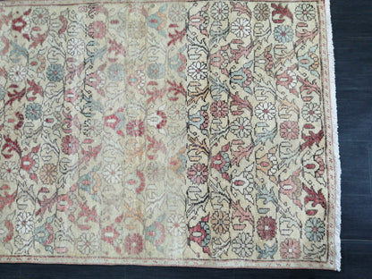 Floral Vintage Rug 4.3 x 9 OUSHAK RUG TURKISH Oushak Rug Vintage Wool Oushak Rug Hand Made Rugs Vintage Turkish Rug