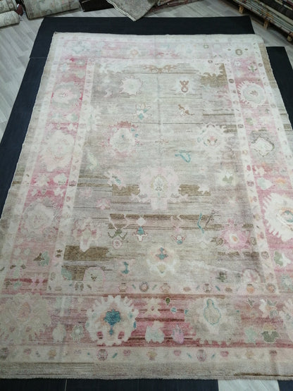 9x13 Muted Large OUSHAK RUG, TURKISH Oushak Rug, Vintage Oushak  Rug, Wool Oushak Rug Hand Made Rugs, Made In Turkey Oushak Rug