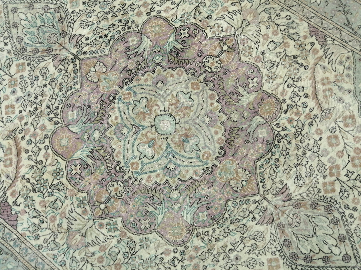 Muted OUSHAK RUG 6.2 x 9.3 TURKISH Rug Vintage Oushak Rug Muted Vintage Rug Wool Oushak Rug Hand Made Rugs Vintage Turkish Rug