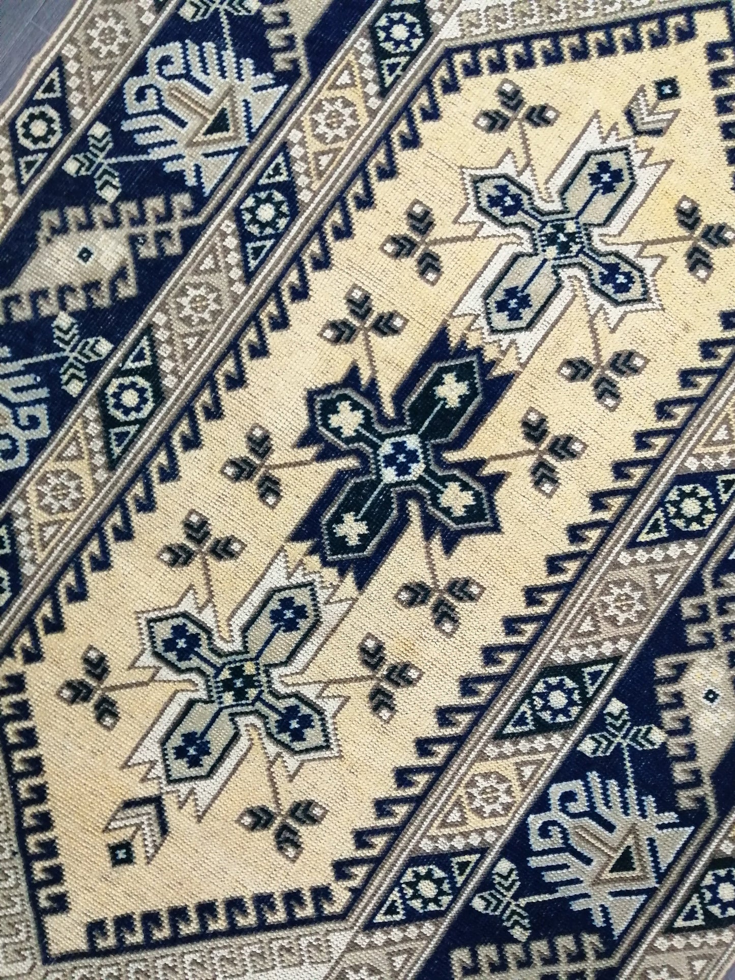 Navy Vintage Rugs  6.2 x 3.9 TURKISH HAND MADE Rugs   Vintage Turkish Rugs   Oushak Rug Turkish Oushak Rug, Vintage Oushak Rug, Wool Rug