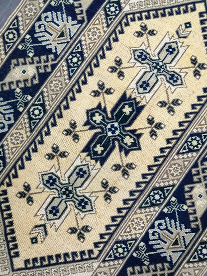 Navy Vintage Rugs  6.2 x 3.9 TURKISH HAND MADE Rugs   Vintage Turkish Rugs   Oushak Rug Turkish Oushak Rug, Vintage Oushak Rug, Wool Rug