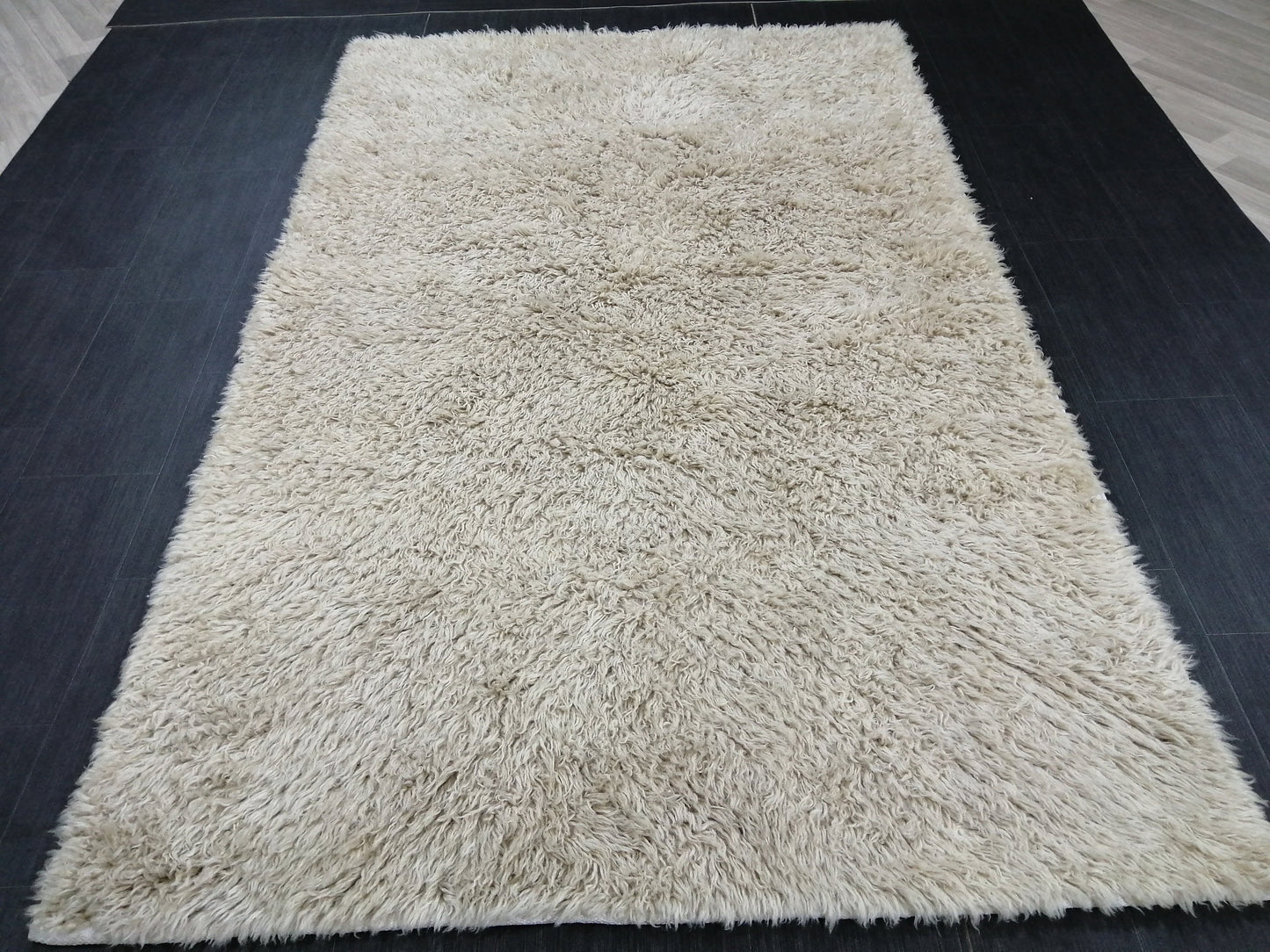 5x8 Rug Vintage Shaggy Rug Neutral Wool Rug solid No Dye Shaggy Rug  Plain Hand Made Rug , Neutral Rug Hand Knotted Rug