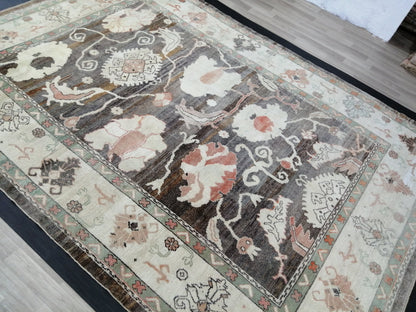 OUSHAK RUG, 12.4 x 8.7 Turkish Oushak Rug, Vintage Oushak Rug Wool Oushak Rug Hand Made Rugs, AUTHENTIC Oushak Rug