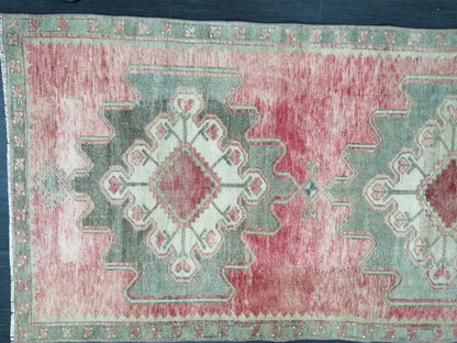 Oushak Runner Rug 3.6 x 10 Vintage Runner Rug Hallway Runner Rug Kitchen Runner Rug Wool Runner Rug Wool Oushak Rug Turkish Runner Rug