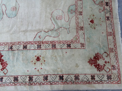 Muted OUSHAK RUG, 9.3 x 11.7 TURKISH Oushak Rug, Vintage Oushak Rug Wool Oushak Rug Hand Made Rugs, Authentic  Oushak Rug