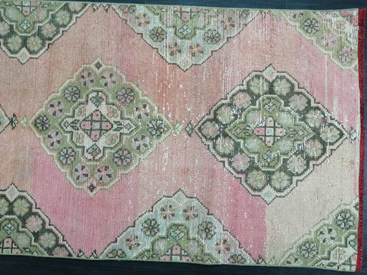 Vintage Oushak 10.2 x 2.9  Runner Rug Turkish Runner Rug Vintage Runner Rug Hallway Runner Rug Kitchen Runner Rug Wool Runner