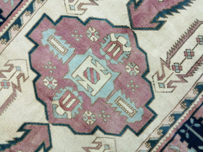 OUSHAK RUG Vintage 6.7 x 4.4 Oriental Rug High Pile Rug TURKISH Oushak Rug Vintage Wool Oushak Rug Hand Made Rugs Vintage Turkish Rug