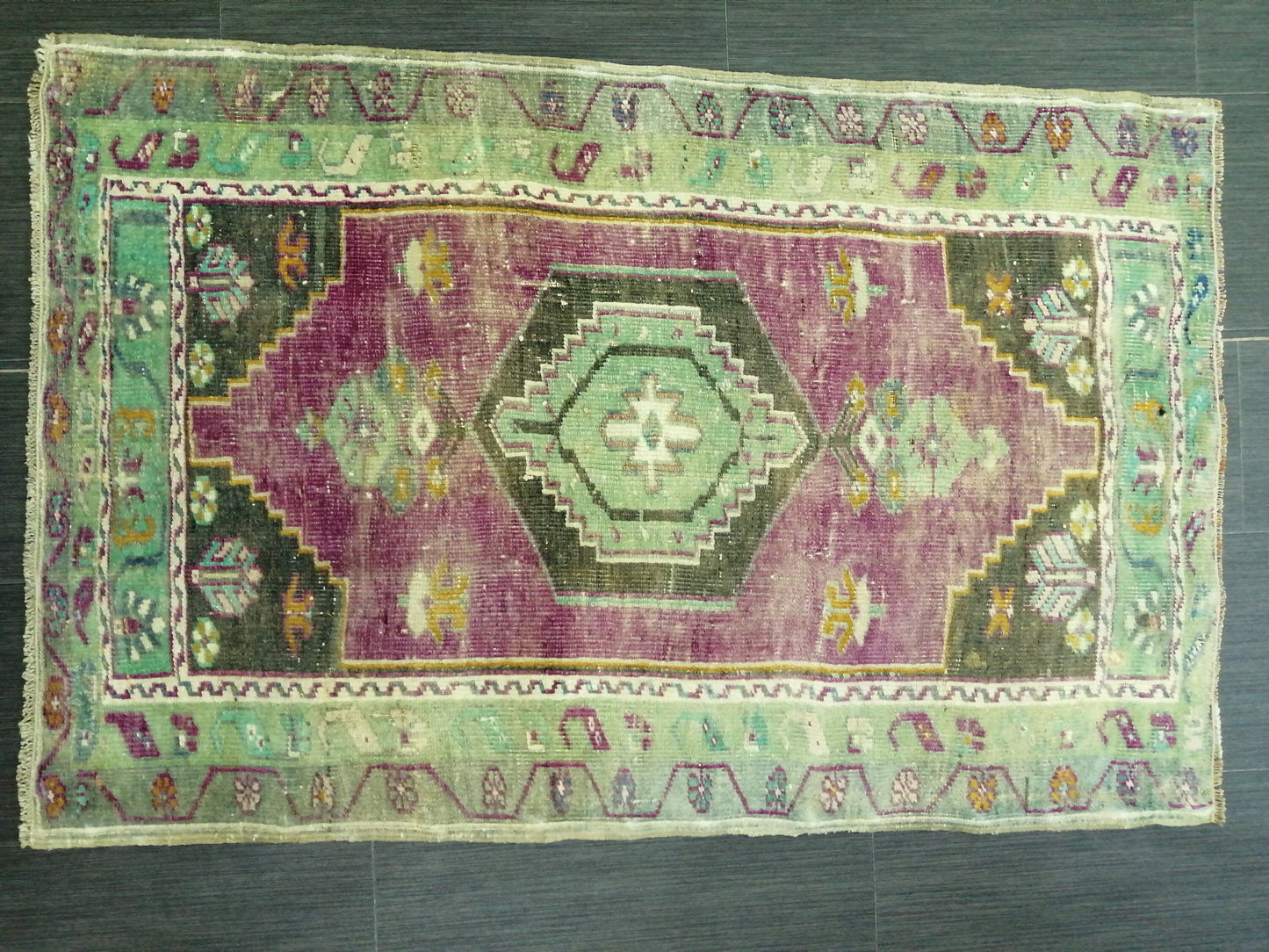 3.9 x 2.5 Rug, Hand Made Rug, Oushak Rug, Rustic Rug,  Turkish Rug, Farmhouse Rug, Vintage Rug, Wool rug