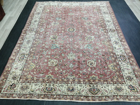 Hand Made Rug, 6.8 x 9 Oushak Rug, Rustic Rug, Bohemian Rug, Rug Runner, Turkish Rug, Farmhouse Rug, Vintage Rug, Wool rug