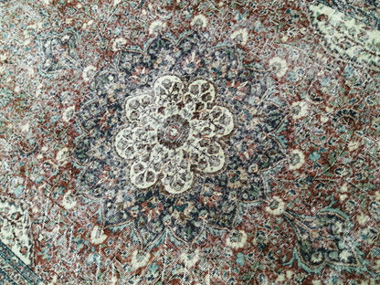 Distressed OUSHAK RUG 6.5 x 9.2 TURKISH Rug Vintage Oushak Runner Rug Vintage Wool Oushak Rug Hand Made Rugs Vintage Turkish Rug