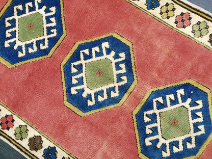 Vintage Rug 3.3 x  4.8 TURKISH HAND MADE Rug Vintage Turkish Rugs   Oushak Rug Turkish Oushak Rug, Vintage Oushak Rug, Wool Rug