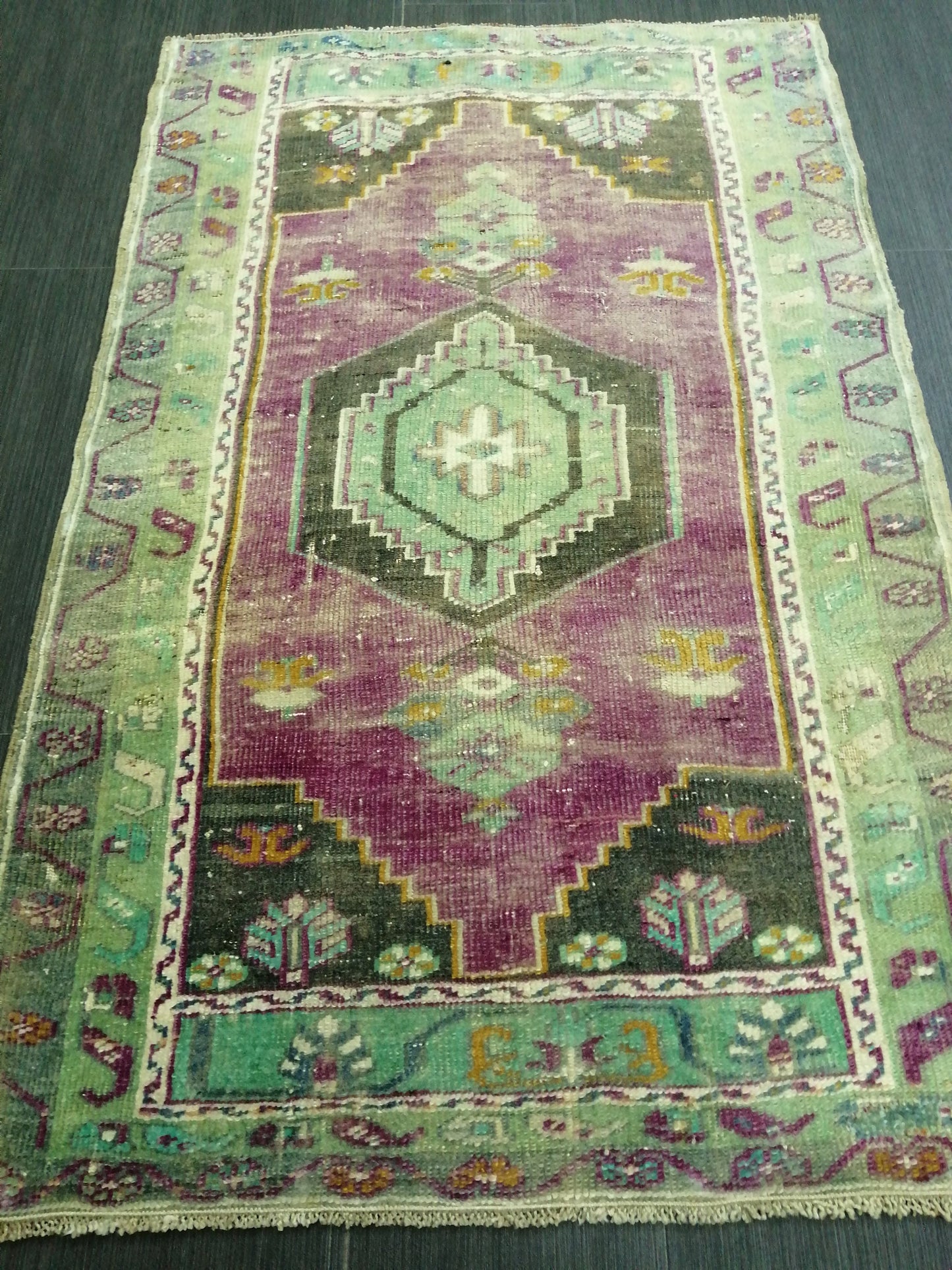 3.9 x 2.5 Rug, Hand Made Rug, Oushak Rug, Rustic Rug,  Turkish Rug, Farmhouse Rug, Vintage Rug, Wool rug
