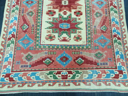 Vintage Rug 6.7 x 9 TURKISH HAND MADE Rug Vintage Turkish Rugs   Oushak Rug Turkish Oushak Rug, Vintage Oushak Rug, Wool Rug