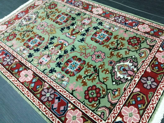 Quality Hand Made Rug 5.8 x 3.6 Green Rug, Oushak Rug, Bohemian Rug, Rug Runner, Turkish Rug, Farmhouse Rug, Vintage Rug, Wool rug