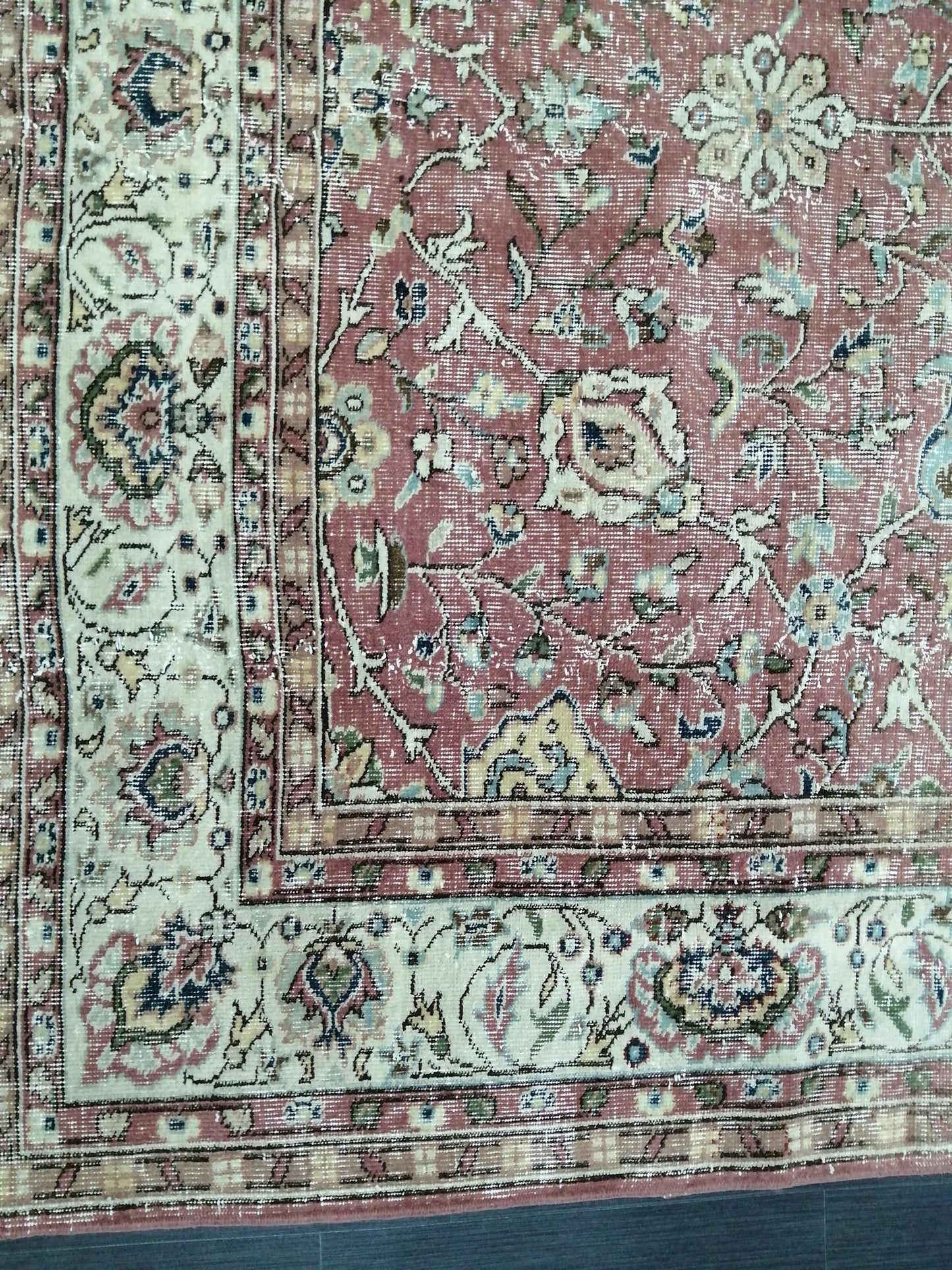 Hand Made Rug, 6.8 x 9 Oushak Rug, Rustic Rug, Turkish Rug, Farmhouse Rug, Vintage Rug, Wool rug