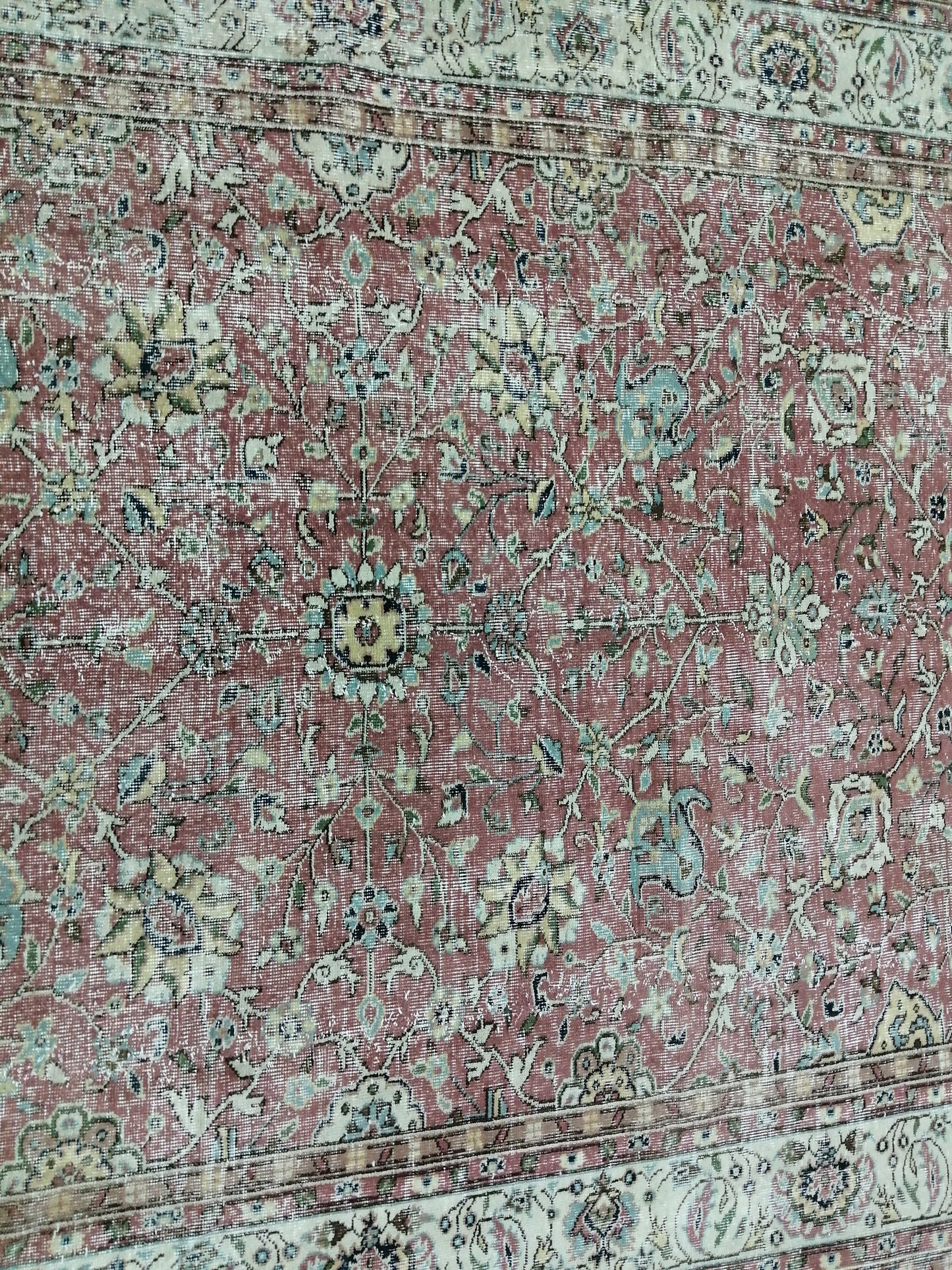 Hand Made Rug, 6.8 x 9 Oushak Rug, Rustic Rug, Turkish Rug, Farmhouse Rug, Vintage Rug, Wool rug