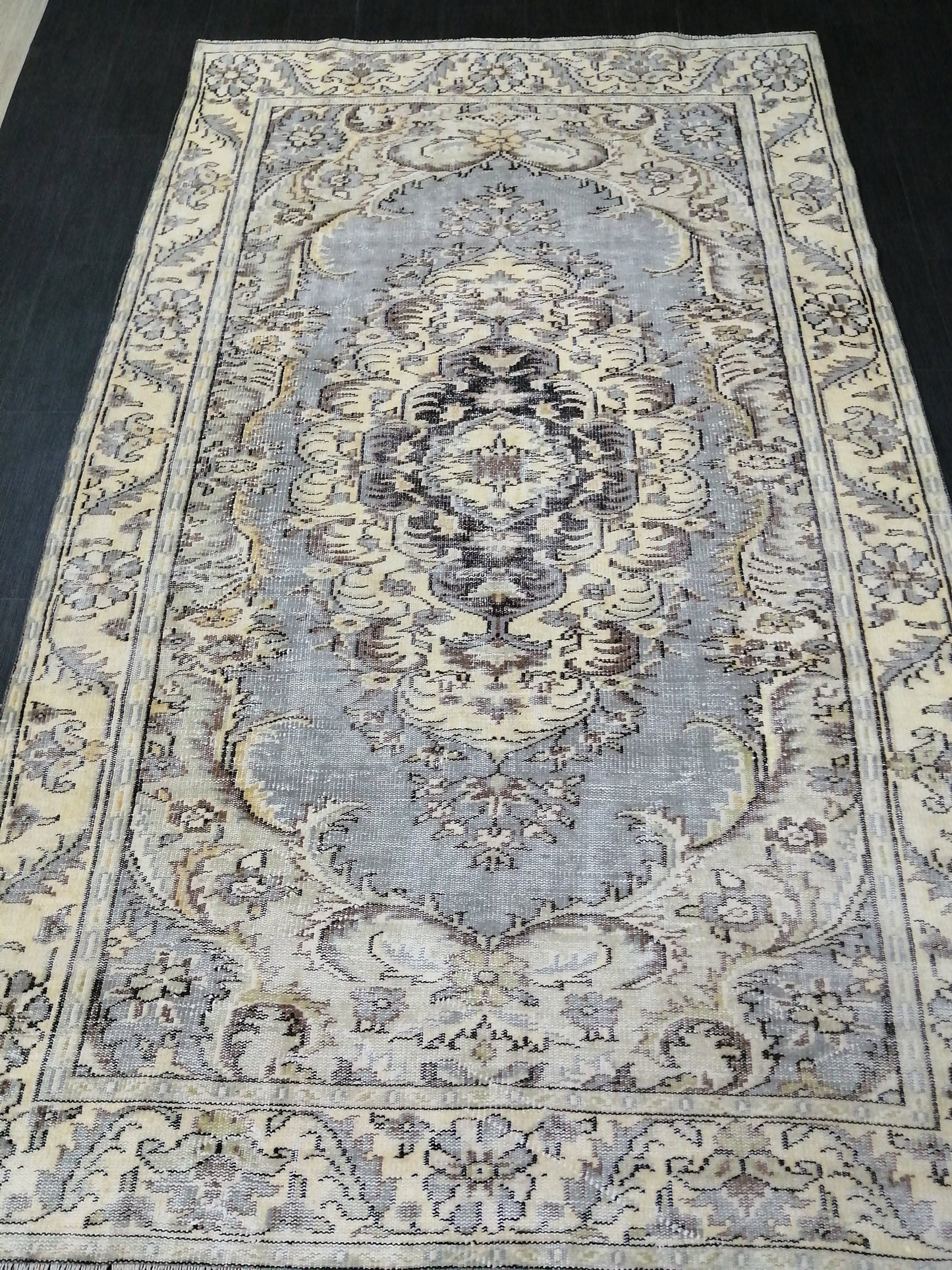 Oriental 6 x 10 Vintage Oushak Runner Rug Vintage Hand Knotted Rug Hand Made Rugs Vintage Turkish Rug Persian Rug