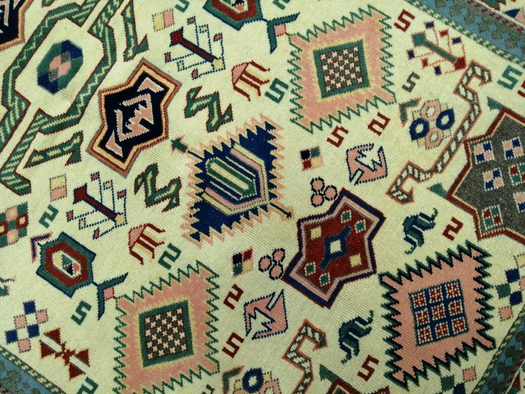 Quality Hand Made Rug  6.9 x 5 Vintage Rug Oushak Rug, Bohemian Rug, Rug Runner, Turkish Rug, Farmhouse Rug,  Wool rug