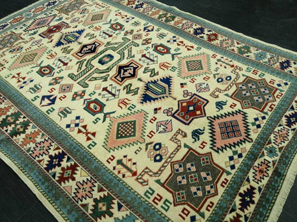 Quality Hand Made Rug  6.9 x 5 Vintage Rug Oushak Rug, Bohemian Rug, Rug Runner, Turkish Rug, Farmhouse Rug,  Wool rug